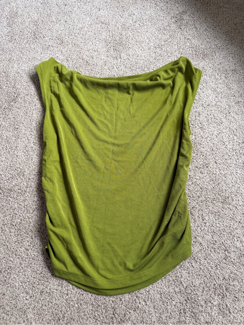 Chartreuse boat neck cowl neck tank